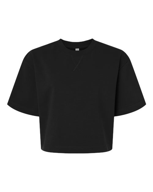American Apparel FTCB0 Women's French Terry Mid-Length Boxy Top - Black