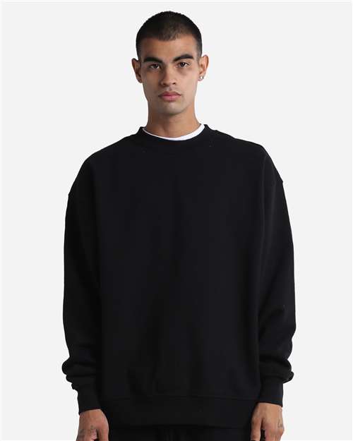 Shaka Wear SHGMC Unisex Max Heavy Garment-Dyed Crewneck Sweatshirt - Black
