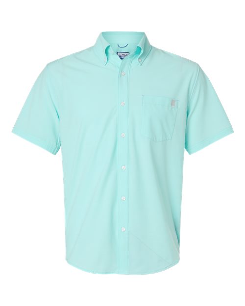 HUK H150154 Men's Kona Short Sleeve Solid Shirt - Caicos
