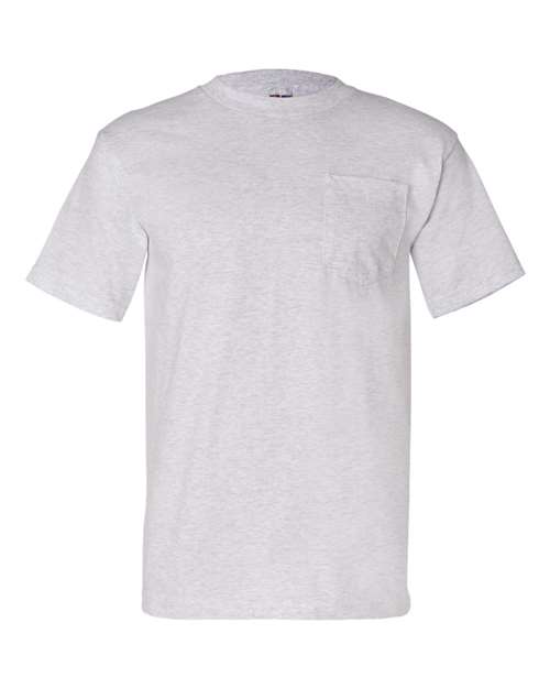 Bayside 7100 Unisex USA-Made Pocket T-Shirt - Ash