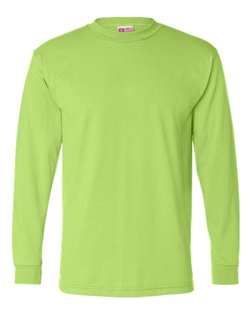 Bayside 1715 Men's USA-Made 50/50 Long Sleeve T-Shirt - Safety Green