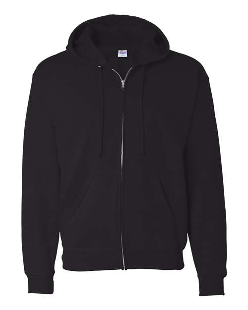 Hanes P180 Unisex EcoSmart® Full-Zip Hooded Sweatshirt - Black