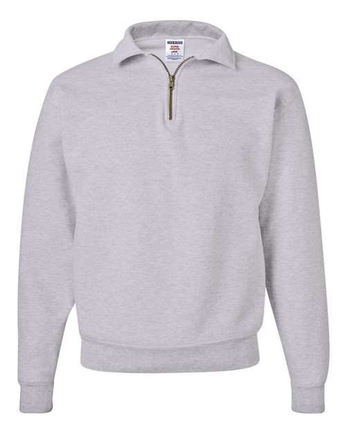 JERZEES 4528MR Unisex Super Sweats NuBlend® Quarter-Zip Cadet Collar Sweatshirt - Ash