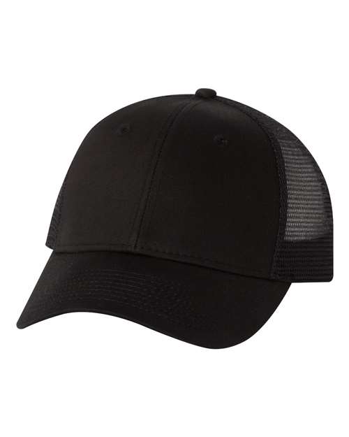 Valucap VC400 Mesh-Back Twill Trucker Cap - Black