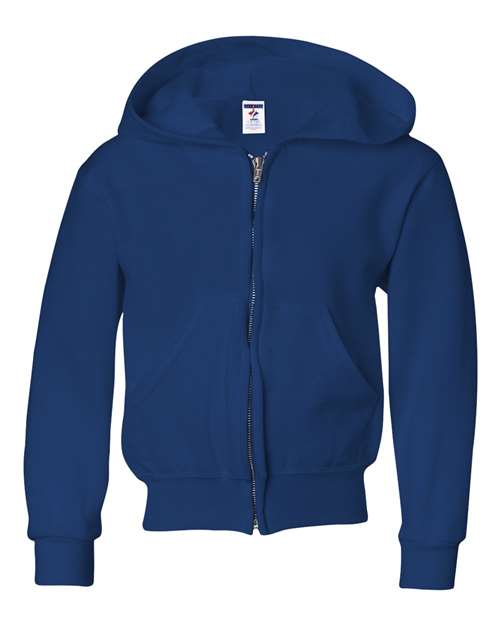 JERZEES 993BR Youth NuBlend® Full-Zip Hooded Sweatshirt - Royal