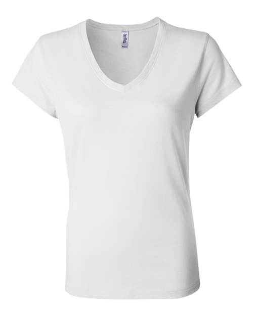 BELLA + CANVAS 6005 Women’s Jersey V-Neck Tee - White