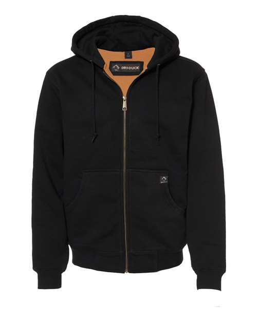 DRI DUCK 7033 Men's Crossfire Heavyweight Power Fleece Hooded Jacket with Thermal Lining - Black