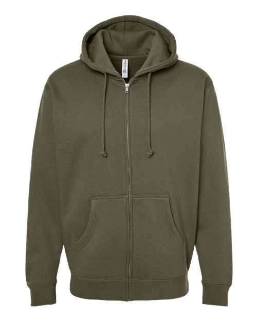 Independent Trading Co. IND4000Z Unisex Heavyweight Full-Zip Hooded Sweatshirt - Army
