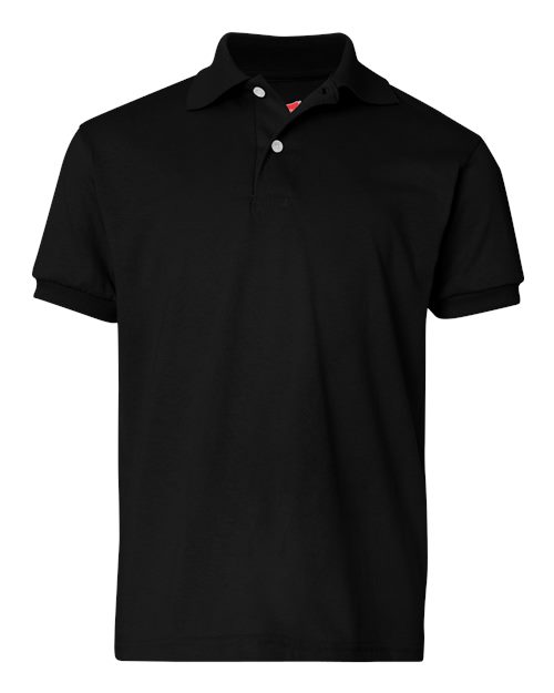 Hanes 054Y Youth EcoSmart® Jersey Polo - Black