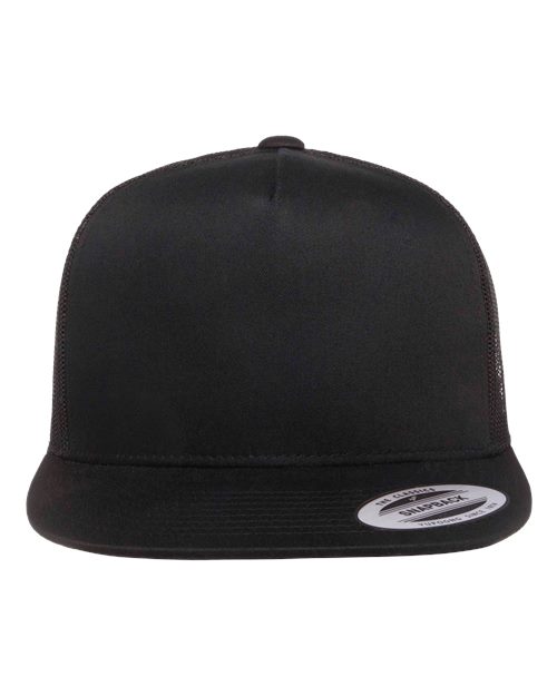 YP Classics 6006 Classic Five-Panel Trucker Cap - Black