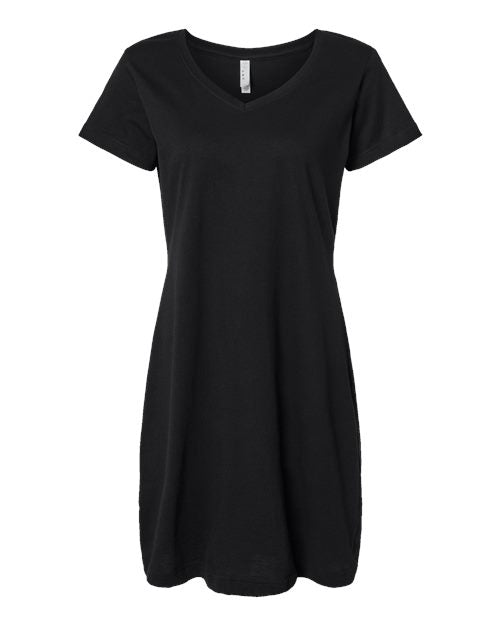 LAT 3522 Women's Fine Jersey V-Neck Coverup - Black
