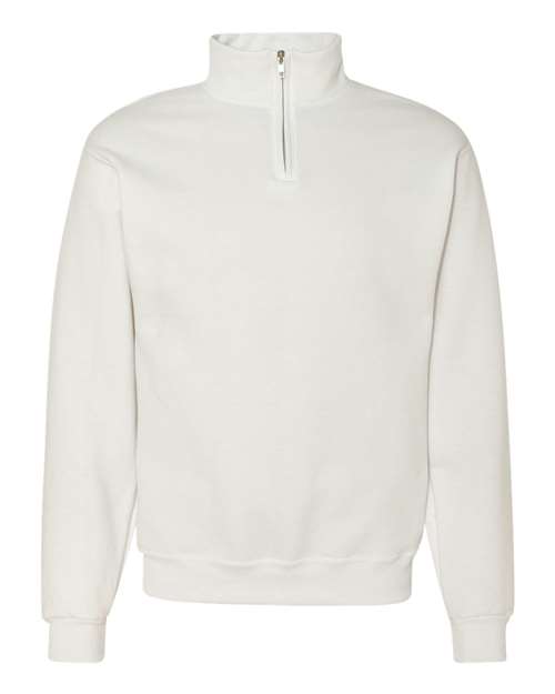 JERZEES 995MR Unisex Nublend® Cadet Collar Quarter-Zip Sweatshirt - White