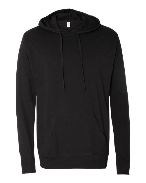 Independent Trading Co. SS150J Unisex Lightweight Hooded Pullover T-Shirt - Black