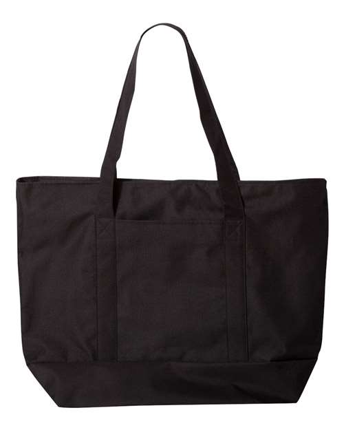 Liberty Bags 7006 Bay View Giant Zippered Tote - Black/ Black