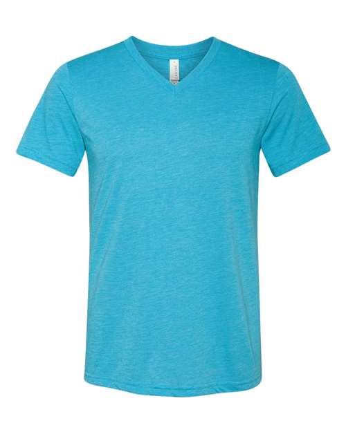 BELLA + CANVAS 3415 Unisex Triblend V-Neck Tee - Aqua Triblend