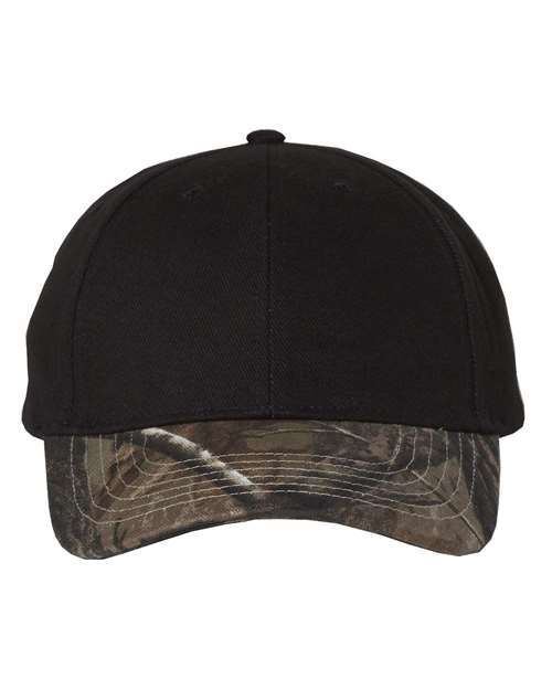 Kati LC25 Solid Crown with Camo Bill Cap - Black/ Realtree AP