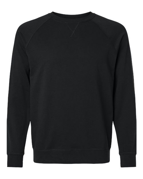 Next Level 9000 Unisex Laguna Raglan Crewneck Sweatshirt - Black