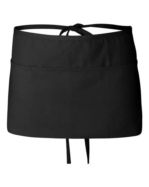 Q-Tees Q2115 Waist Apron with Pockets - Black