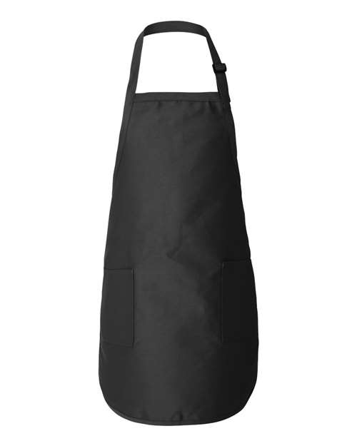 Q-Tees Q4350 Full-Length Apron with Pockets - Black