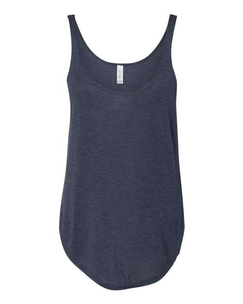 BELLA + CANVAS 8802 Women's Flowy Tank with Side Slit - Heather Navy