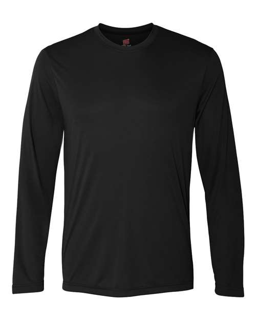 Hanes 482L Unisex Cool DRI® Long Sleeve Performance T-Shirt - Black