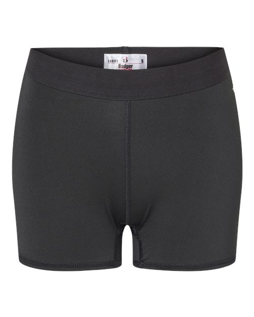Badger 4629 Women’s 3" Pro-Compression Shorts - Black