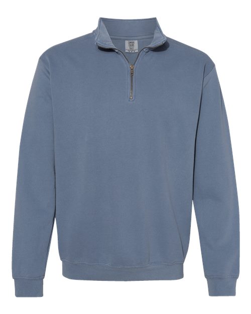 Comfort Colors 1580 Unisex Garment-Dyed Quarter-Zip Sweatshirt - Blue Jean