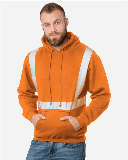 Bayside 3796 Unisex USA-Made Hi-Visibility Hooded Sweatshirt - Bright Orange