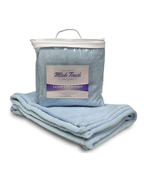 Alpine Fleece 8722 Mink Touch Luxury Baby Blanket - Baby Blue