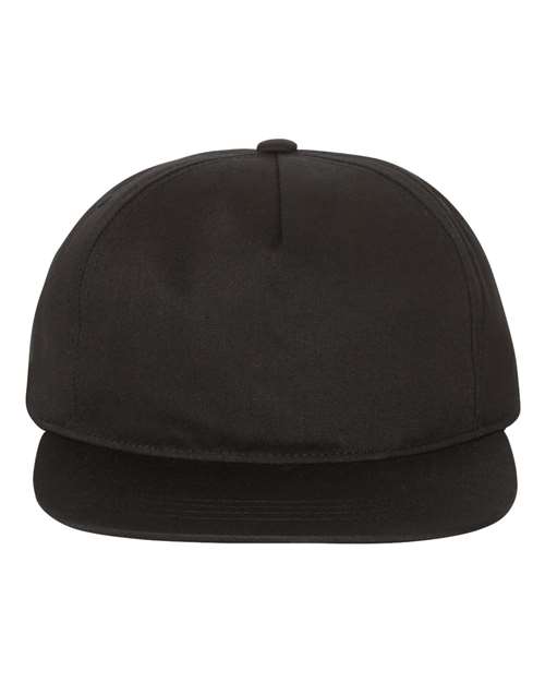 YP Classics 6502 Lightly-Structured Five-Panel Snapback Cap - Black