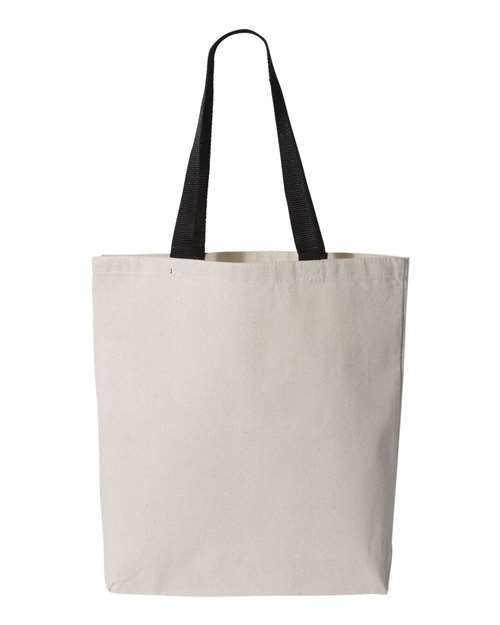 Q-Tees Q4400 11L Canvas Tote with Contrast-Color Handles