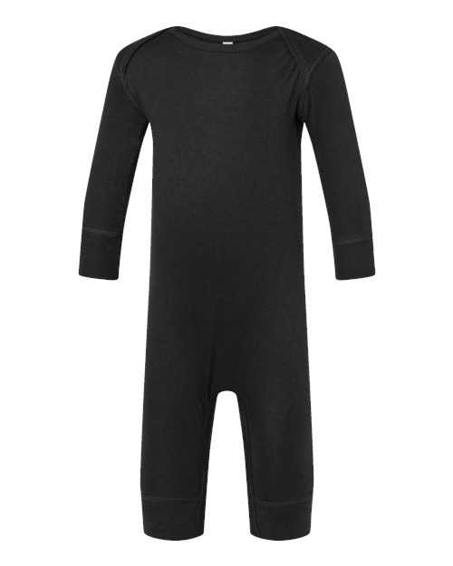 Rabbit Skins 4412 Infant Long Legged Baby Rib Bodysuit - Black
