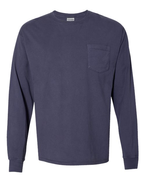 ComfortWash by Hanes GDH250 Unisex Garment-Dyed Long Sleeve T-Shirt With a Pocket - Anchor Slate