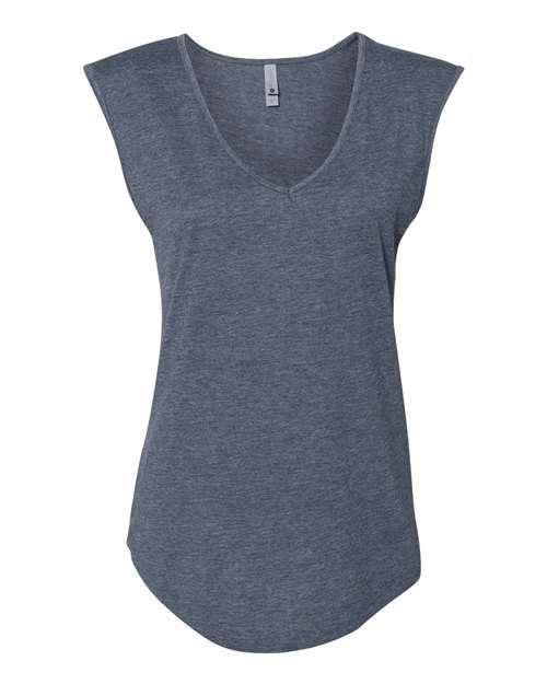 Next Level 5040 Women's Festival Sleeveless Deep V-Neck Tee - Antique Denim