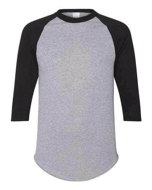 Augusta Sportswear 4420 Unisex Three-Quarter Raglan Sleeve Baseball Jersey T-Shirt - Athletic Heather/ Black