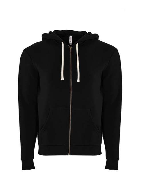 Next Level 9602 Unisex Santa Barbara Full-Zip Hoodie Sweatshirt - Black