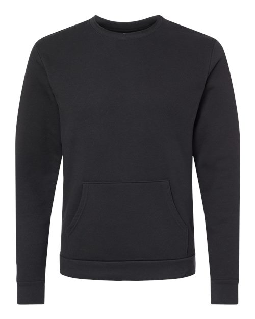 Next Level 9001 Unisex Santa Barbara Pocket Crewneck Sweatshirt - Black