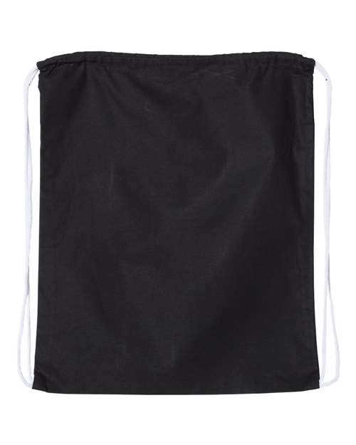 Q-Tees Q4500L Large Economical Cotton Drawstring Bag - Black