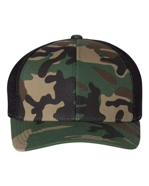 Richardson 110 R-Flex Trucker Cap - Army Camo/ Black