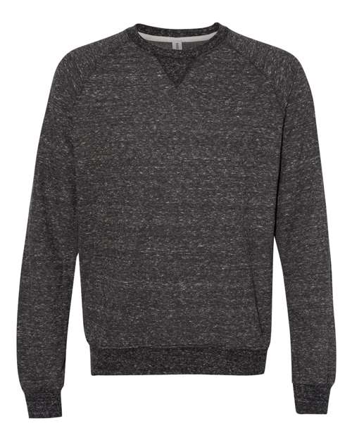 JERZEES 91MR Unisex Snow Heather French Terry Crewneck Sweatshirt - Black Ink