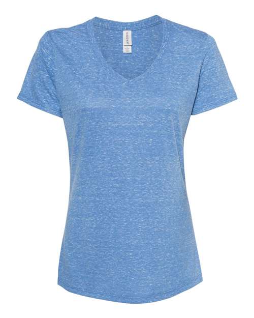 JERZEES 88WVR Women's Snow Heather Jersey V-Neck T-Shirt - Royal