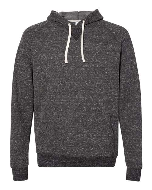 JERZEES 90MR Unisex Snow Heather French Terry Raglan Hooded Sweatshirt - Black Ink