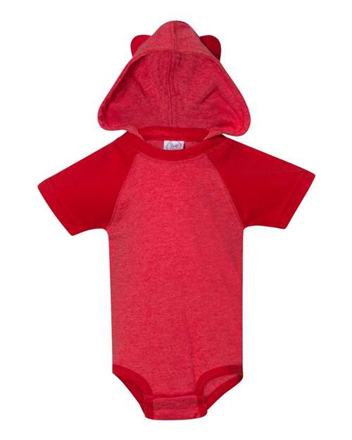 Rabbit Skins 4417 Infant Fine Jersey Raglan Bodysuit with Hood & Ears