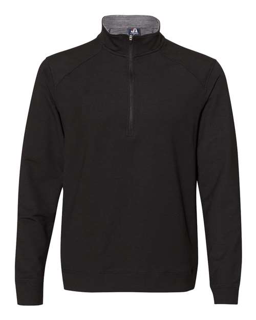 J. America 8434 Men's Omega Stretch Quarter-Zip Pullover - Black Triblend