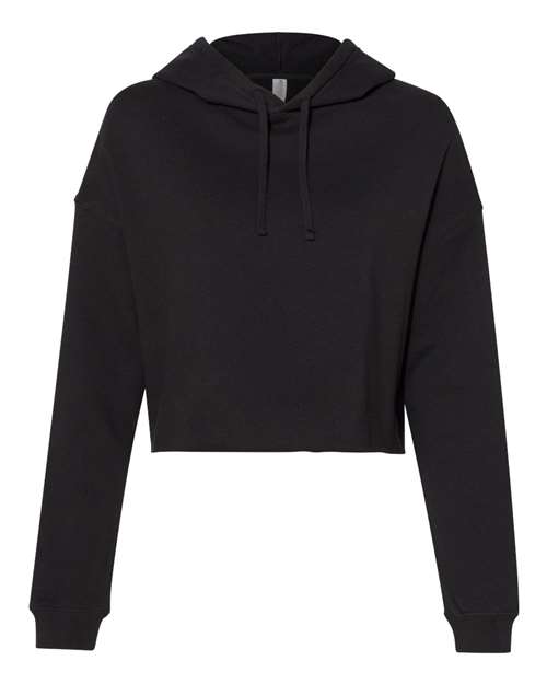 Independent Trading Co. AFX64CRP Women’s Lightweight Crop Hooded Sweatshirt - Black