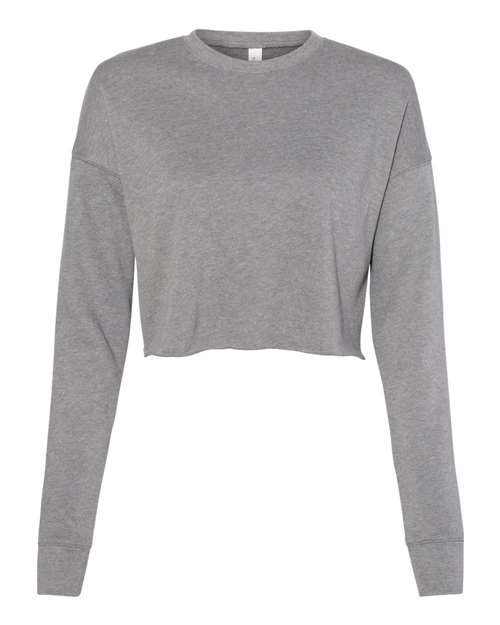 BELLA + CANVAS 7503 Women's Crop Crewneck Sweatshirt - Deep Heather