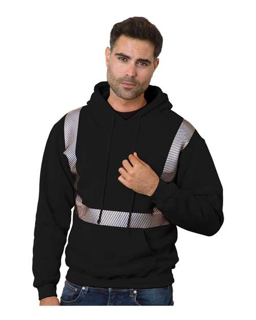 Bayside 3739 Unisex USA-Made High Visibility Hooded Sweatshirt - Black