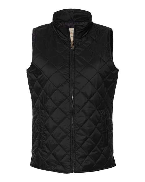 Weatherproof W207359 Women's Vintage Diamond Quilted Vest - Black