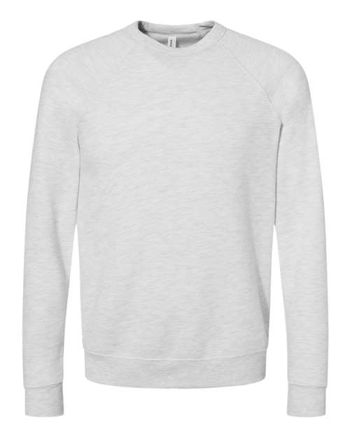 BELLA + CANVAS 3901 Unisex Sponge Fleece Raglan Crewneck Sweatshirt - Ash