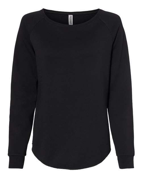 Independent Trading Co. PRM2000 Women's California Wave Wash Crewneck Sweatshirt - Black